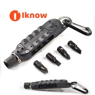 I know Portable Mini Multifunction Carabiner Screwdriver Bottle Opener LED Light Outdoor Camping Sur