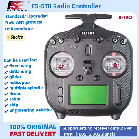 FLYSKY FS-ST8 2.4G Radio Transmitter ANT RGB Assistant 3.0 8CH 10CH FS-SR8 Receiver forRC Airplane C
