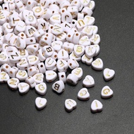 [Choose LETTERS] WHITE LOVE alphabet GOLD writing alphabet flat alphabet GOLD Beads White GOLD Lette