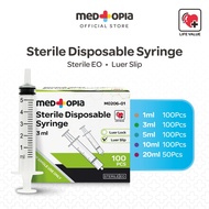 Medtopia Sterile Disposable Medical Syringes Luer Slip [1ml/3ml/5ml/10ml/20ml/60ml] - 1 box