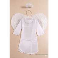 Angel Costume for Kids Complete Set Halo Wings Dress Unisex Church School Outfit