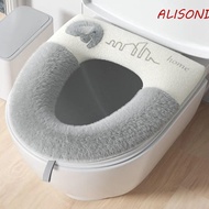ALISOND1 Toilet Seat Cover, Elephant with Handle Toilet Mat, Universal Plush Comfortable Washable Winter Toilet Seat Mat Bidet Cover