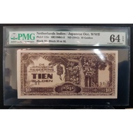 Uang kuno 10 gulden 1942 De Japansche Regeering PMG 64 EPQ Berkualitas