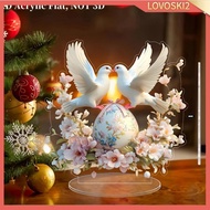 [Lovoski2] Dove Flower Plaque Table Centerpiece Acrylic 2D Flat Table Decoration for Bedroom