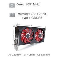 SED XFX RX 550 2Gb Graphics Cards GPU AMD Radeon Rx550 2G Video Desktop PC Computer Game Videocards