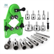Hole Saw Kit 17PCS Drill Bits Sets with Double Suction Cups Guide Jig Fixture From 4mm-83mm Hollow D
