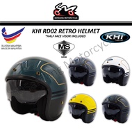 KHI Helmet Retro Half Face Visor RD02 Motorcycle Topi Keledar