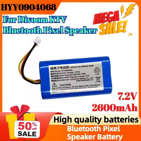 HYY0904068 7.2V 2600mAh For Divoom KTV Bluetooth Pixel Speaker Lithium Battery