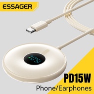 Essager PD15W Digital Display Wireless Chargers Fast Charging Portable Type C Wireless Charging Devi