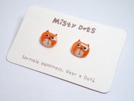 【Misty Dots 】MDE06 可愛口罩貓耳環/ 925銀/ 手工禮物/ 客製化