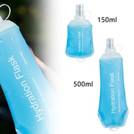 1Pcs Climbing TPU Folding Water Bottle Soft Flask Blue Sport Water Bottle Water Bag Hydration Pack 5