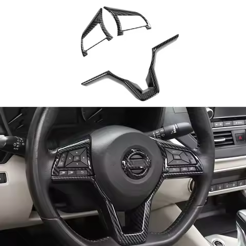 Car Steering Wheel Decoration Covers Frame Trim For Nissan Rogue Altima Sentra Kicks LEAF Versa Carb
