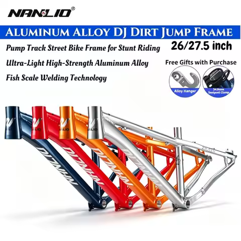 NANLIO DJ Dirt Jump Bike Frame 26/27.5 Inch Aluminum Alloy Hardtail Mountain Frame Pump Track Street