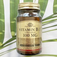 34% Sale!!! EXP03/2026 วิตามินบี Vitamin B-1 100 mg 100 Vegetable Capsules (Solgar®)