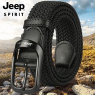 JEEP Jeep Men's Elastic Woven Belt Fashionable Stretchy Youth Casual Student Canvas Perforated Belt 