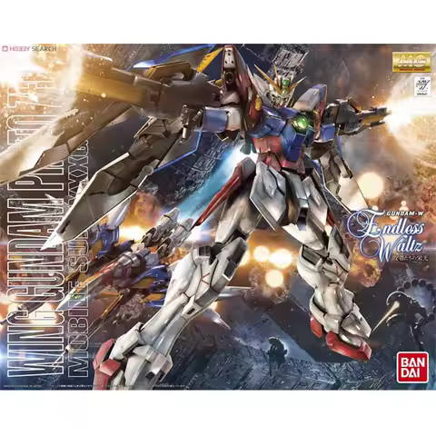Original Bandai MG1/100 XXXG-00W0 Wing Proto Zero Gundam Gunpla Genuine Gundam Model Kit ActionFigur