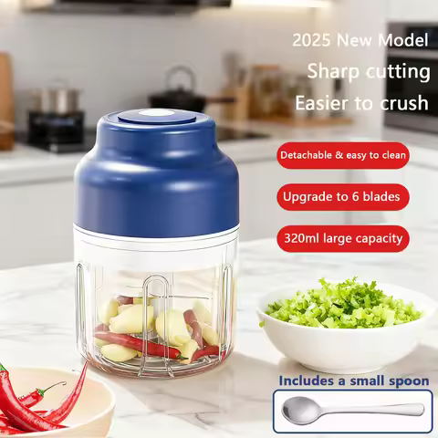 Electric Garlic Mincer 320ML Vegetable Chopper Food Chopper, USB Mini Garlic Mincer, Onion Chopper P