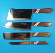 มีดทำครัวกีวี Kiwi จัดชุด 4 เล่ม สแตนเลสไม่เป็นสนิมด้ามไม้คลาสสิคมีดทำครัวยกเซ็ต มีดเชฟ Chef's Knives Kiwi Brand set 4 pcs no. 502 172 173 830 Stainless steel Blade Wood Handle