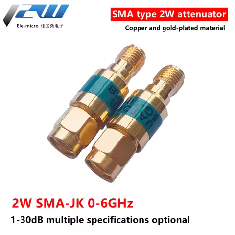 1PCS 2W DC-6GHz SMA Male to SMA Female Coaxial RF Attenuator, 1/2/3/5/6/10/15/30db Attenuator, SMA F