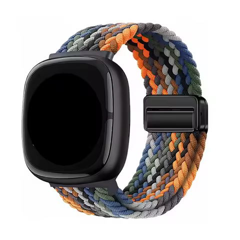 Braided Bands For Fitbit Versa 4/Fitbit Versa 3/Sense 2/Sense 1,Magnetic Clasp Wristband for Fitbit 