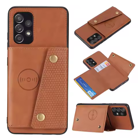 PU Leather Wallet Phone Case For Samsung Galaxy A33 A53 A73 5G A 33 53 73 Magnetic Car Holder Stand