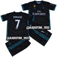 Real Madrid Away Ronaldo Children's Jersey Set 2017 2018 Season Ages 1 to 13 Years Full Printing