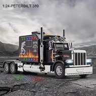 1:24 Kids Large Alloy Simulation Peterbilt 389 American Tractor Truck Vehicle Model Boy Pull Back Ca