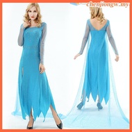 Hot Blue Bling Frozen Elsa Queen Adult Women Party Costume Elsa Dresses