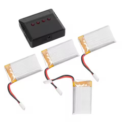 4Pcs X5c X5sw H5c Cx-30C Rc Quadcopter Battery Charger Set 3.7V 800mAh Rechargeable Li-Po Long Fligh