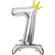 Number Balloons,Standing Number 7 Balloon 32 Inch Silver 7th Birthday Decorations for Girls Boys Foi