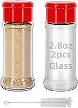 Glass 2.8oz 80ml Seasoning Containers with Screw Lids to Pour or Shake,Portable Empty Clear Spice Ja