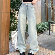 Mimuzi | Jeans | Ready Stock | Glacier Blue High Waist Wide Leg Jeans Narrow Version Loose Slimmer L