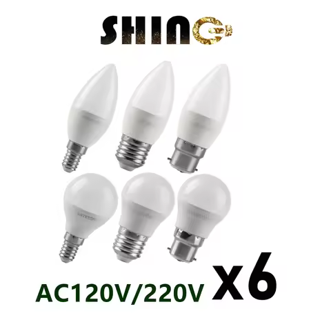 6PCS LED bulbs Energy-efficient G45 C37 E14 E27 B22 3W 5W 6W 7W AC230V AC110V Led Golf Bulb Lamp For