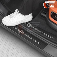 Mercedes Benz Car Door Sill Protector Plate Sticker Rear Trunk Bumper Threshold Decal For W202 W203 W204 W205  W124 W211 W210 W212 W213 Accessories