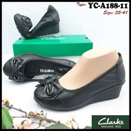Clarks YC-A188-11 Bow Wedges/clark/clarks wedge/Office Shoes/Work Shoes