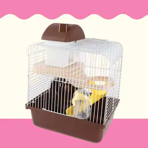2 Tier Hamster Cage Large Space High Chassis Design Hamster Habitat Cage for Pet Hamster Small Anima