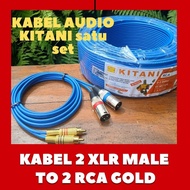 RCA to XLR male cable 2 XLR male to 2 rca gold cable