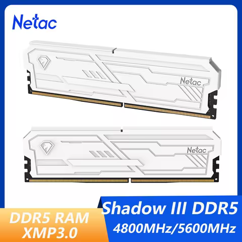 Netac DDR5 RAM 32GB (16GBx2) Memoria Rams DDR5 4800MHz 5666MHz Desktop Memory XMP3.0 with Heatsink f