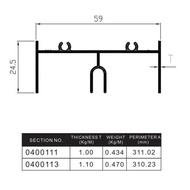 Aluminium Batangan 040 Rel Atas Jendela Sliding (Sliding Window) Ekonomis 6M