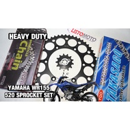 yamaha wr155r sprocket set 12t 13t 51T 520 lighten takasago ksk black gold chain wr155 renthal like