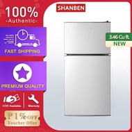 SHANBEN Two doors small 4.8Cu ft refrigerator chilled frozen home dormitory office rental apartment