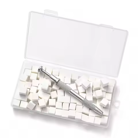 Mini Square Nail Art Sponge with 4 Claws Nail Sponge Metal Grabber Set Multipurpose Blush Gradient S