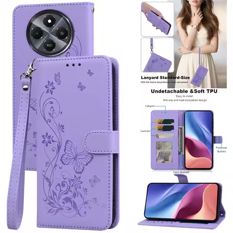 Leather Wallet Flip Phone Case For Xiaomi Redmi A5 A3 14C 13C 14R Note 14 13 Pro + 4G 5G Poco C75 C7