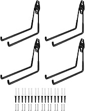 HARFINGTON 4pcs Garage Storage Utility Hooks 7.1" x 6.1" Wall Mount Tool Organizer 3 Strengthen Weld