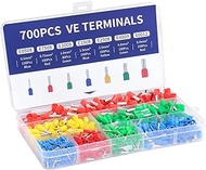 Baomain 700pcs Wire Copper Crimp Connector Kit AWG 22/20/18/16/14/12/10 Assorted Insulated Ferrule P