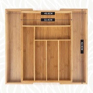 Home Kitchen Expandable Storage Box Tableware Drawer Practical Wooden Storage Box Organizer Desktop 