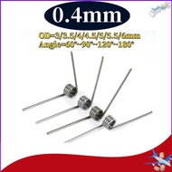SUS304 Torsion Springs d0.4mm OD3/3.5/4/4.5/5/5.5/6mm 60-180° Electronic & Toy Spring [DTY-XMB]