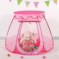 LimitlessFunN Princess Pop Up Play Tent with Star Lights &amp; Carrying Case, Foldable Kids Ball Pit Playhouse for 1 2 3 Year Old, Baby, Toddler, Girl Birthday Gift, Indoor &amp; Outdoor, 48"x36"