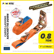 ORI 100% TALI PENGIKAT BARANG MOBIL MOTOR 1" x 5 M/KOTREK BARANG/TREK BELT BARANG/RACHET TIE DOWN ST