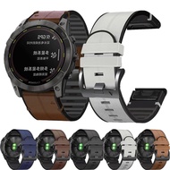 For Garmin Fenix 7 7X 5 5X Plus 6 6X Pro SmartWatch Leather Watchband Bracelet 22 26mm Quick Fit Wristband Epix Pro 51mm Strap